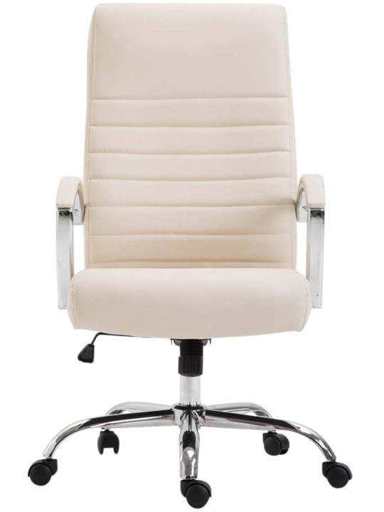 Cadeira de escritório Valais em couro sintético, creme
