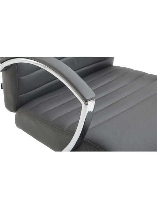 Cadeira de escritório Valais em couro sintético, cinza