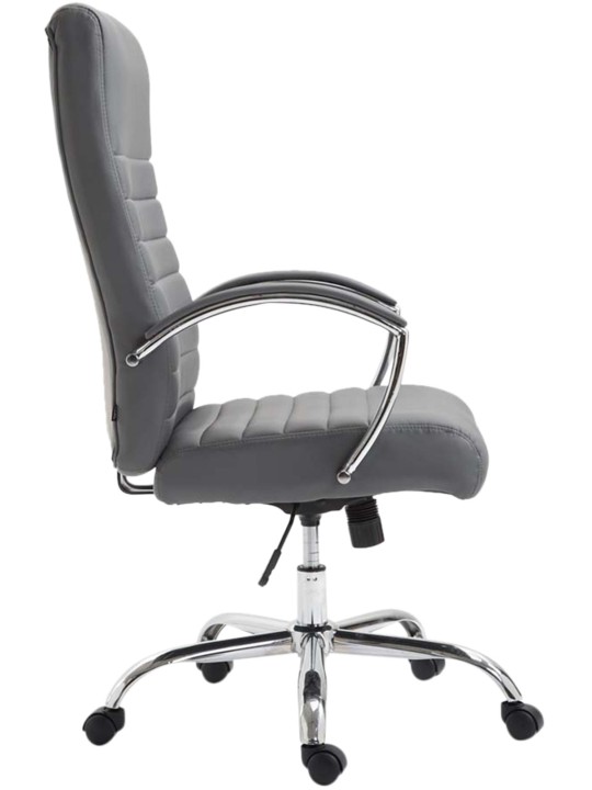 Cadeira de escritório Valais em couro sintético, cinza
