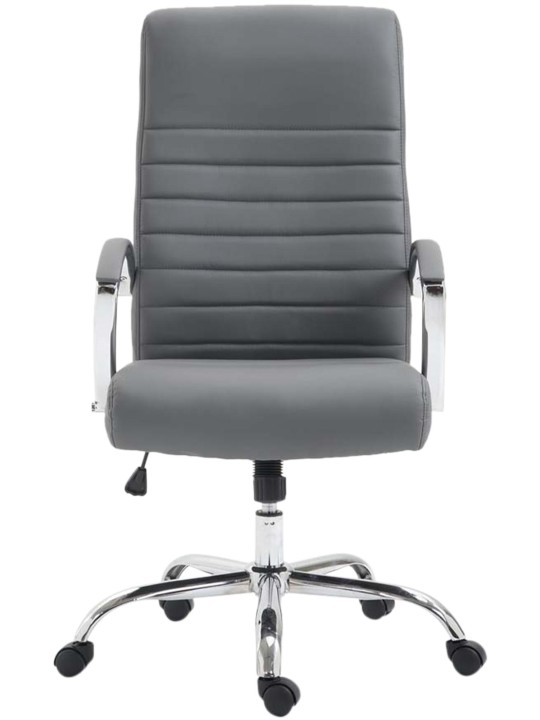 Cadeira de escritório Valais em couro sintético, cinza