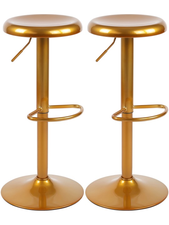 Conjunto de 2 bancos altos Williston, dourado