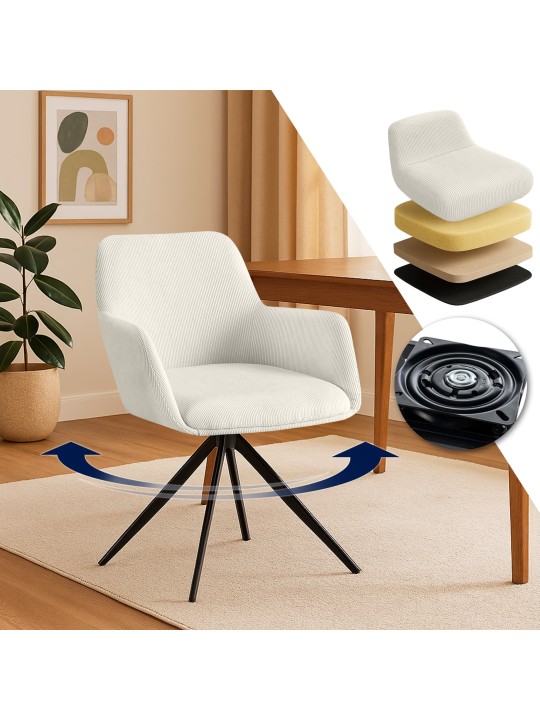 Cadeira de jantar Olema Cord, creme