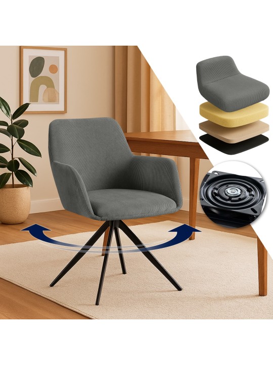 Cadeira de jantar Olema Cord, cinza