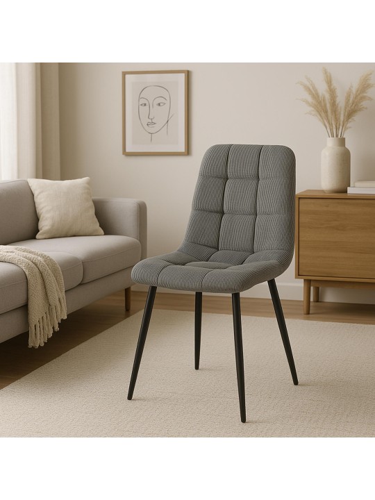 Conjunto de 2 cadeiras de jantar Til Cord, cinza