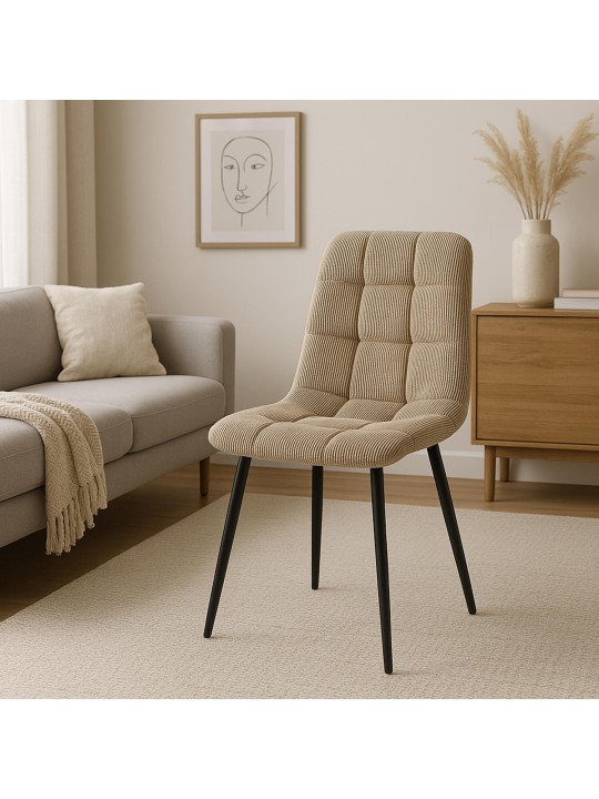 Conjunto de 4 cadeiras para sala de jantar Tilde Cord, taupe Conjunto de 4 cadeiras para sala de jantar Tilde Cord, taupe