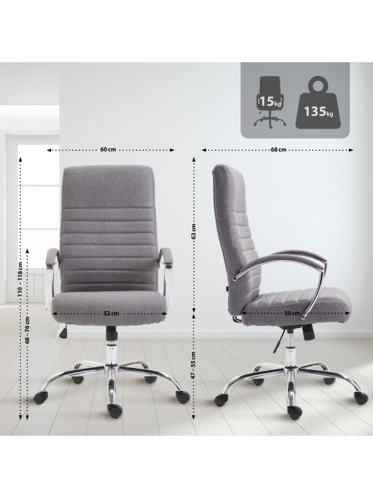 Cadeira de escritório tecido Valais, cinza