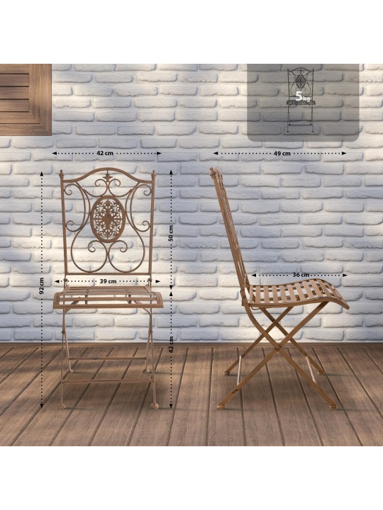 Conjunto de 2 cadeiras Sibell, castanho antigo