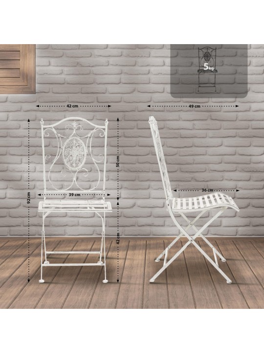 Conjunto de 2 cadeiras Sibell, branco