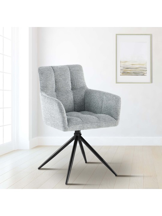 Conjunto de 2 cadeiras de jantar Jonah em tecido, cinza claro