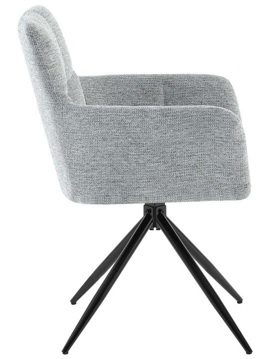 Conjunto de 2 cadeiras de jantar Jonah em tecido, cinza claro