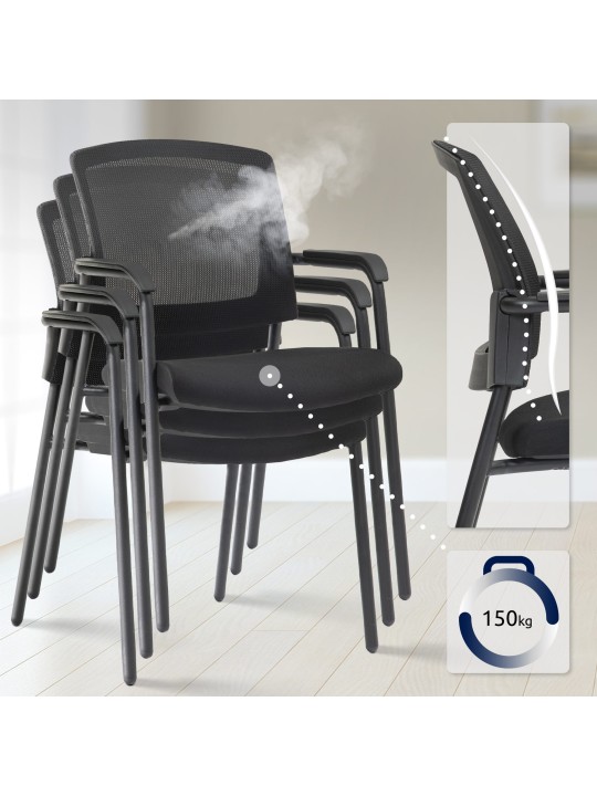 Conjunto de 2 cadeiras para visitantes Volga, preto