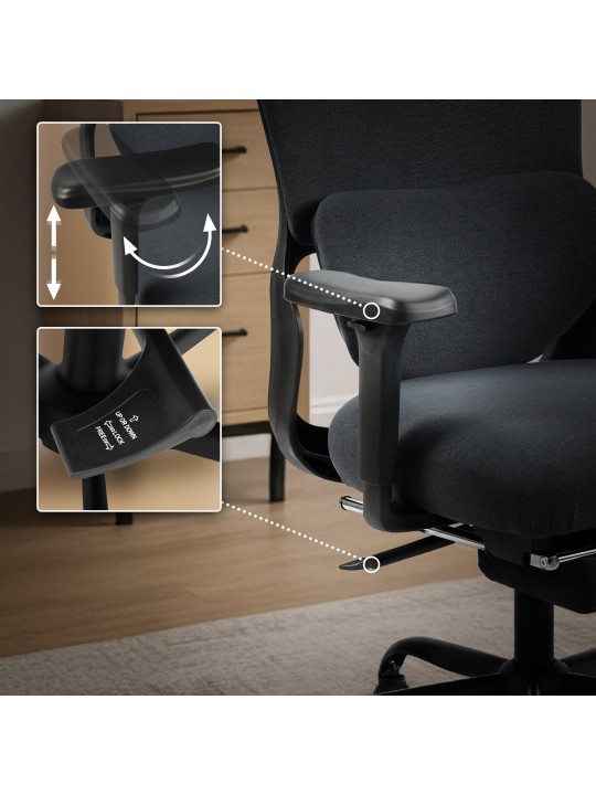 Cadeira de escritório Leesburg, preto/preto