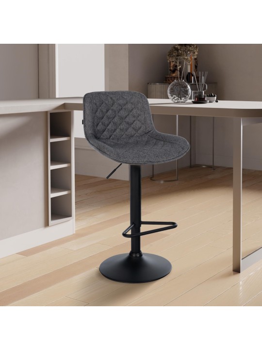 Conjunto de 2 bancos altos em tecido Kasson, preto Conjunto de 2 bancos altos em tecido Kasson, preto