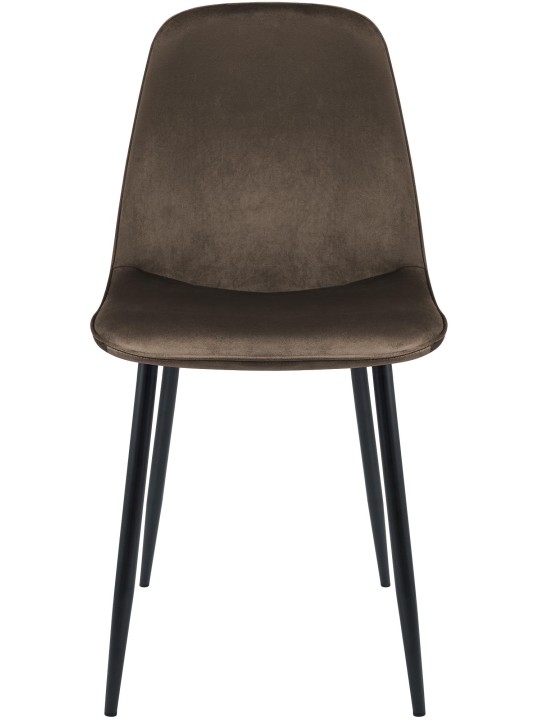 Cadeira de jantar de veludo Maryam, castanho