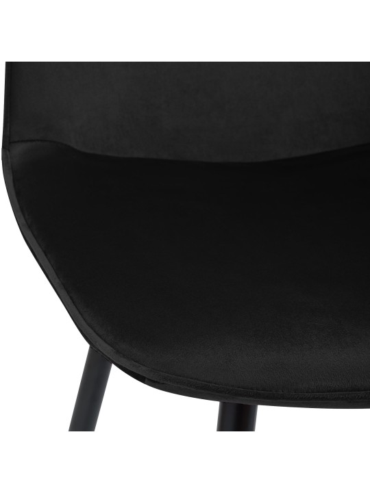 Cadeira de jantar de veludo Maryam, preto