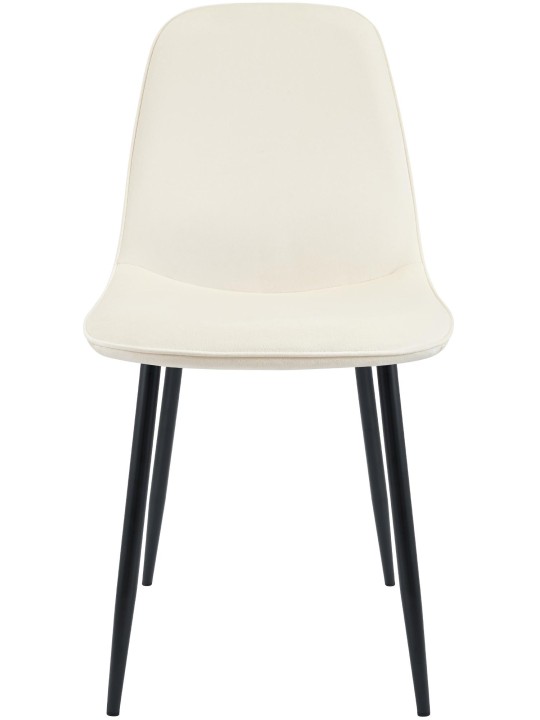 Cadeira de jantar de veludo Maryam, creme