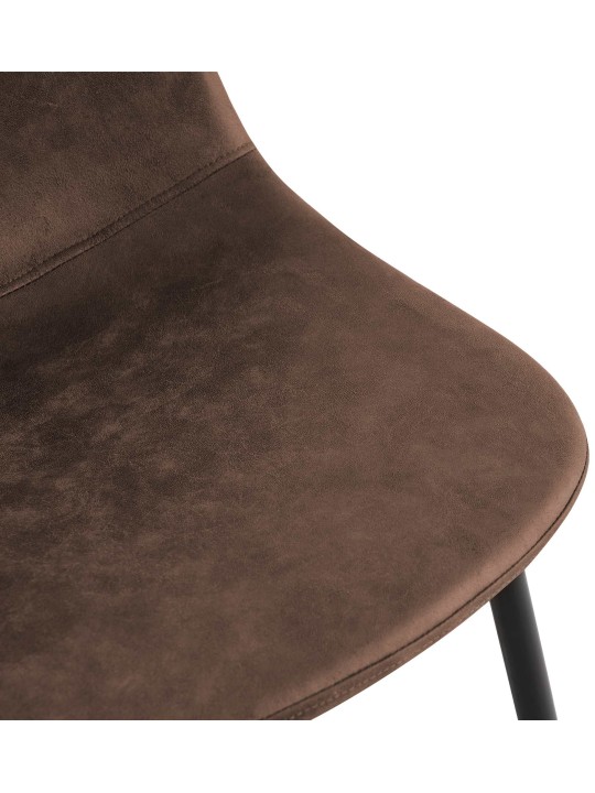 Cadeira de jantar vintage Napier em couro sintético, castanho