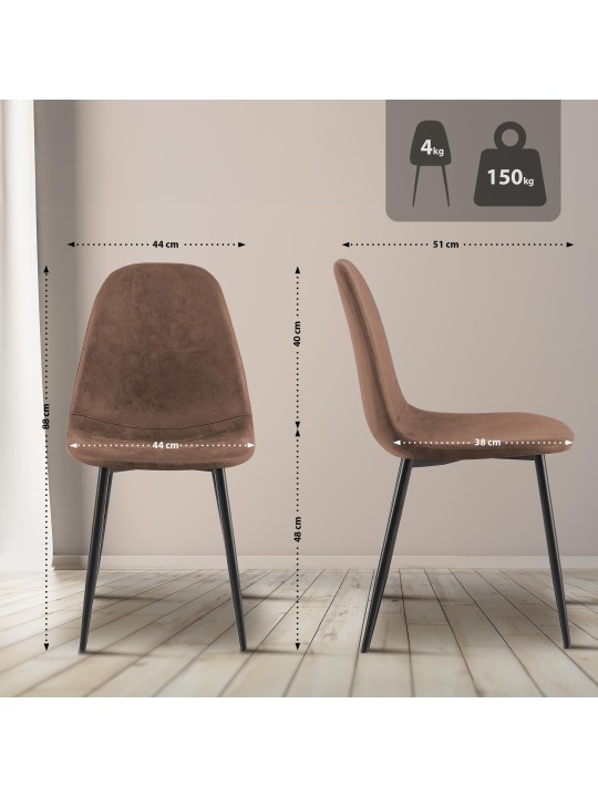 Cadeira de jantar vintage Napier em couro sintético, castanho