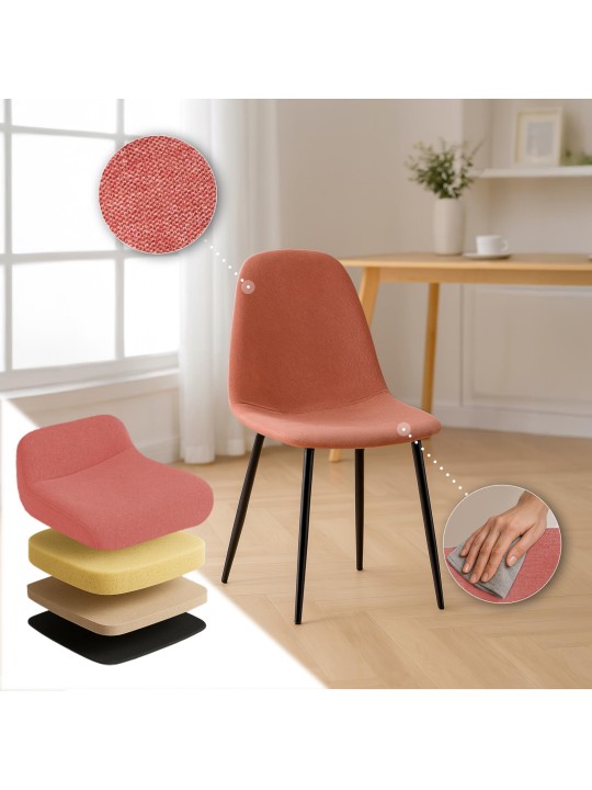 Cadeira de jantar em tecido Napier, laranja