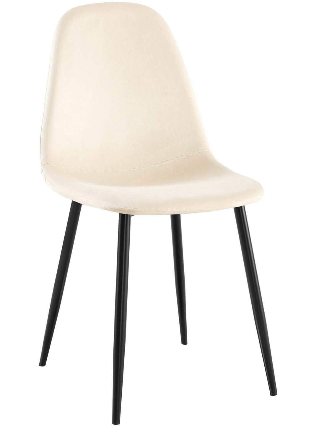 Cadeira de jantar de veludo Napier, creme