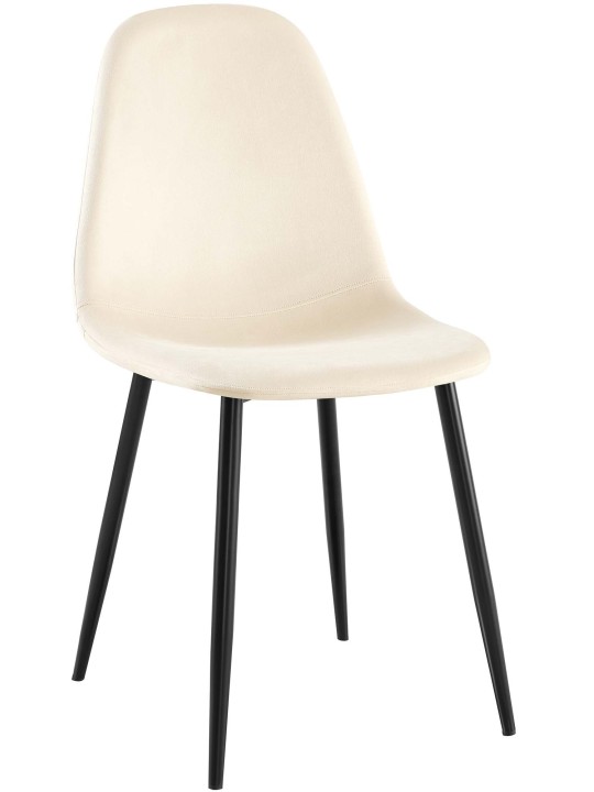 Cadeira de jantar de veludo Napier, creme Cadeira de jantar de veludo Napier, creme