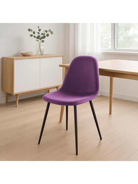 Cadeira de jantar de veludo Napier, lilás
