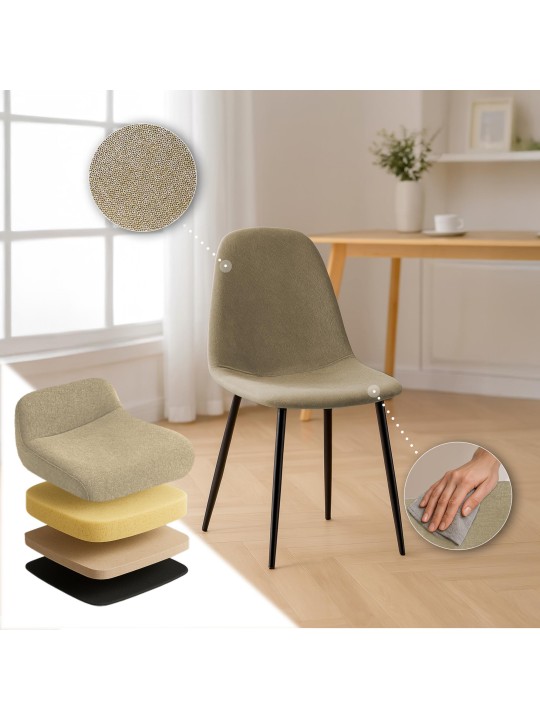 Cadeira de jantar em tecido Napier, taupe