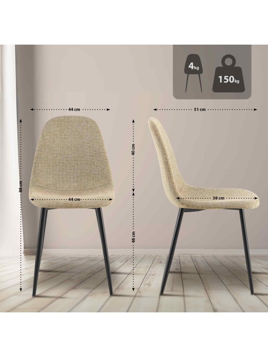 Cadeira de jantar em tecido Napier, taupe