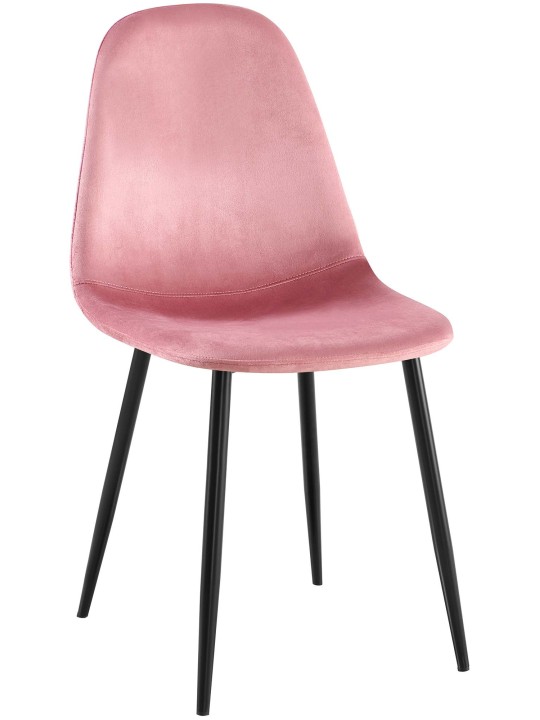 Cadeira de jantar de veludo Napier, rosa