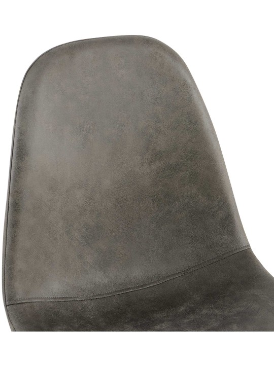 Cadeira de jantar vintage Napier em couro sintético, cinza escuro