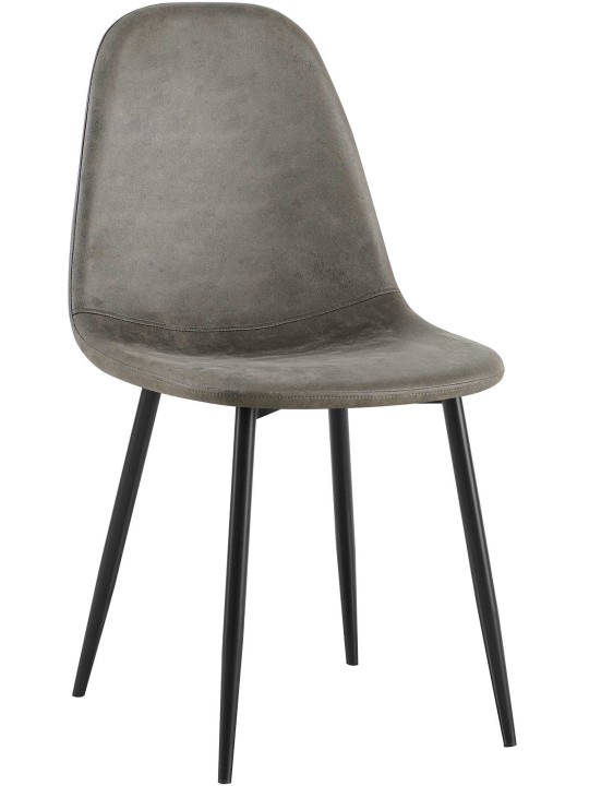 Cadeira de jantar vintage Napier em couro sintético, cinza escuro