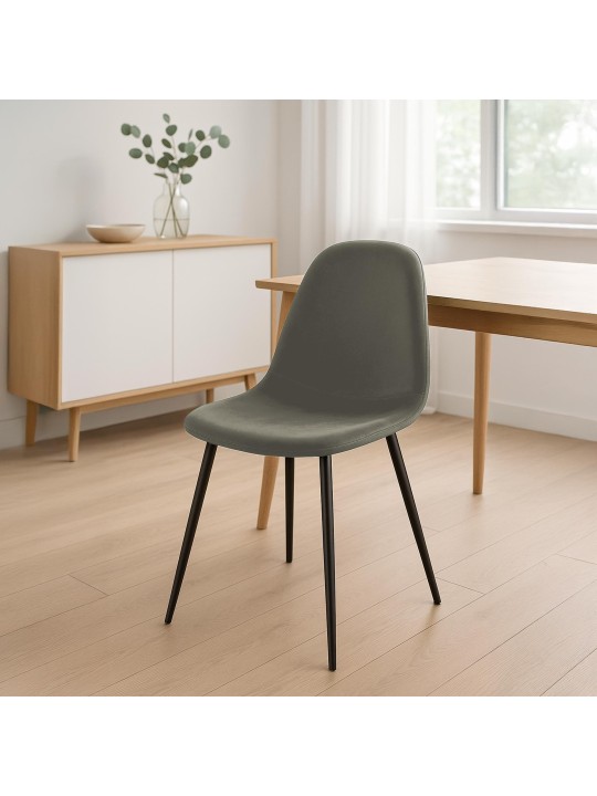 Cadeira de jantar de veludo Napier, antracite