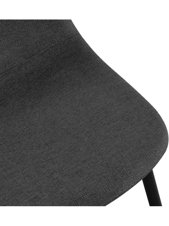 Conjunto de 4 cadeiras de jantar em tecido Napier, preto