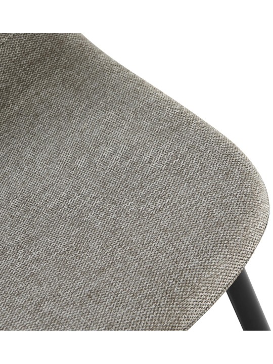 Conjunto de 4 cadeiras de jantar em tecido Napier, cinza claro