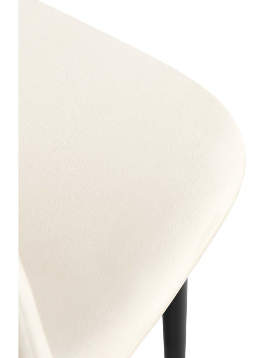 Conjunto de 4 cadeiras de jantar em veludo Napier, creme