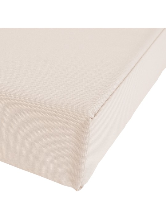 Banco de teca Jackson com almofada de assento 120 cm + teca, creme