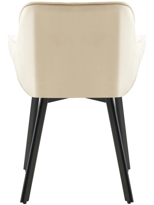 Conjunto de 2 cadeiras de jantar Antigo veludo, creme