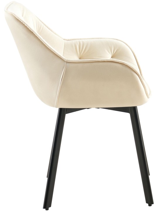 Conjunto de 2 cadeiras de jantar Antigo veludo, creme