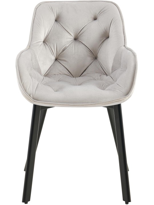 Conjunto de 2 cadeiras de jantar Antigo veludo, cinza