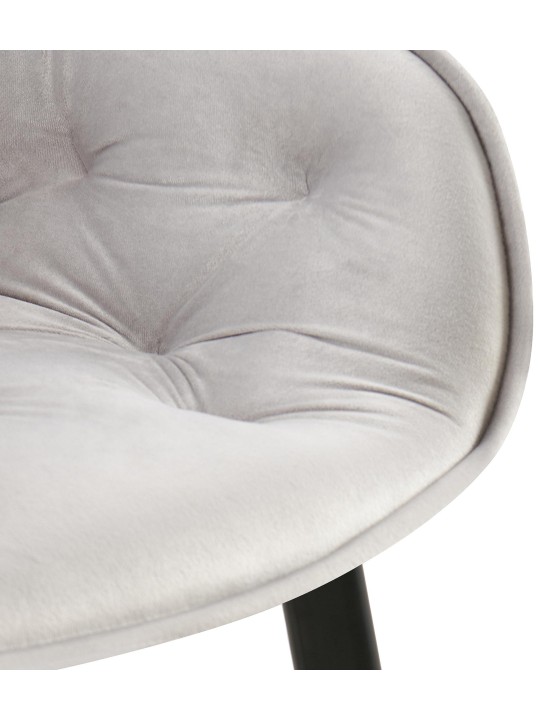 Conjunto de 2 cadeiras de jantar Antigo veludo, cinza