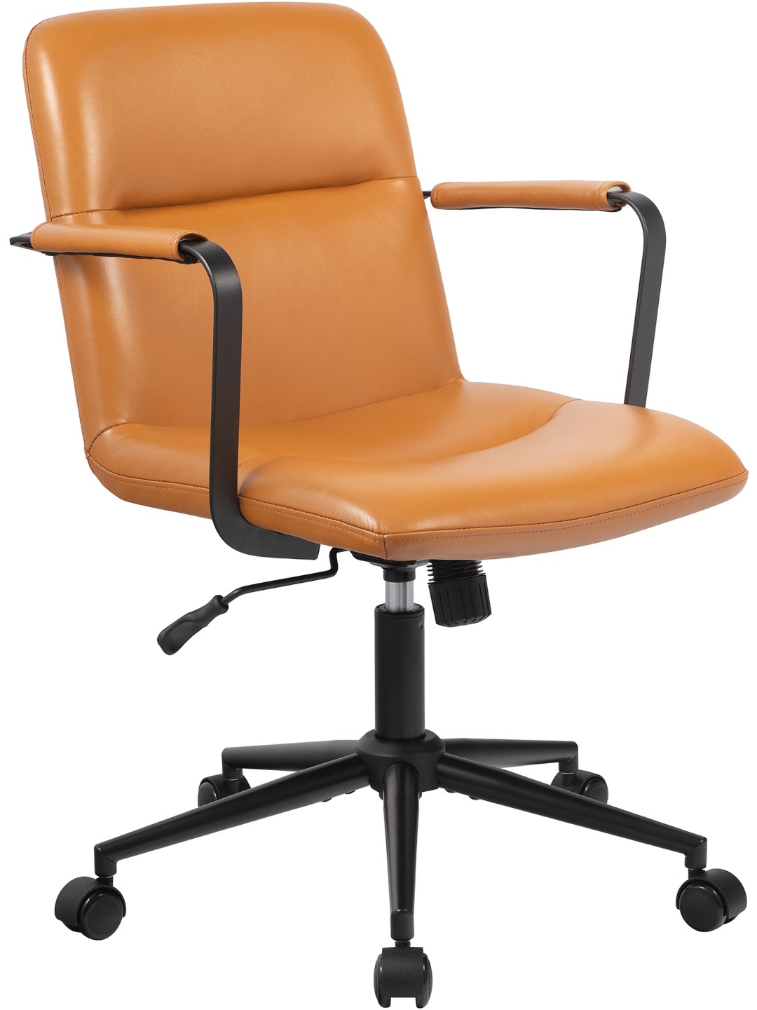 Cadeira de escritório Hilda couro verdadeiro, castanho