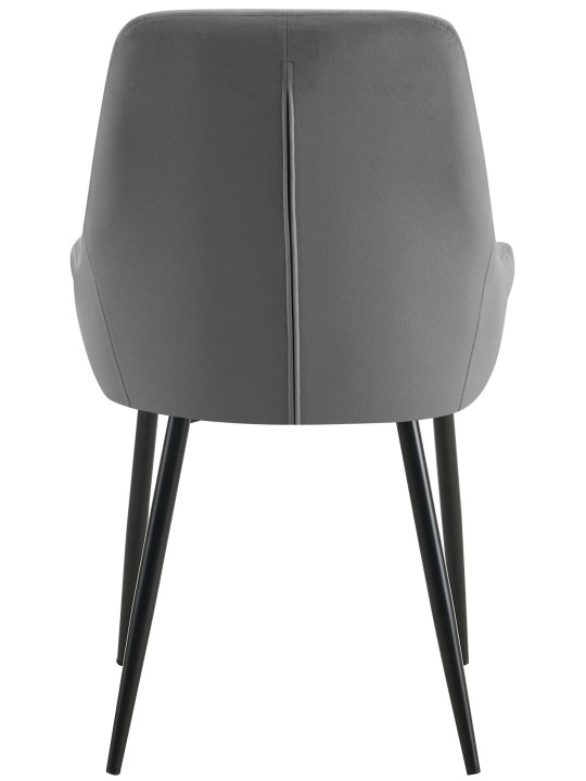 Conjunto de 2 cadeiras de jantar em veludo Elmira, cinza escuro