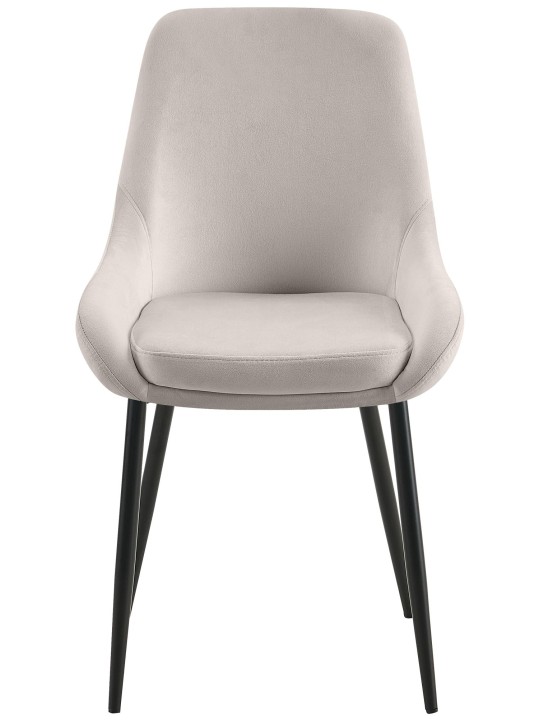 Conjunto de 2 cadeiras de jantar em veludo Elmira, cinza