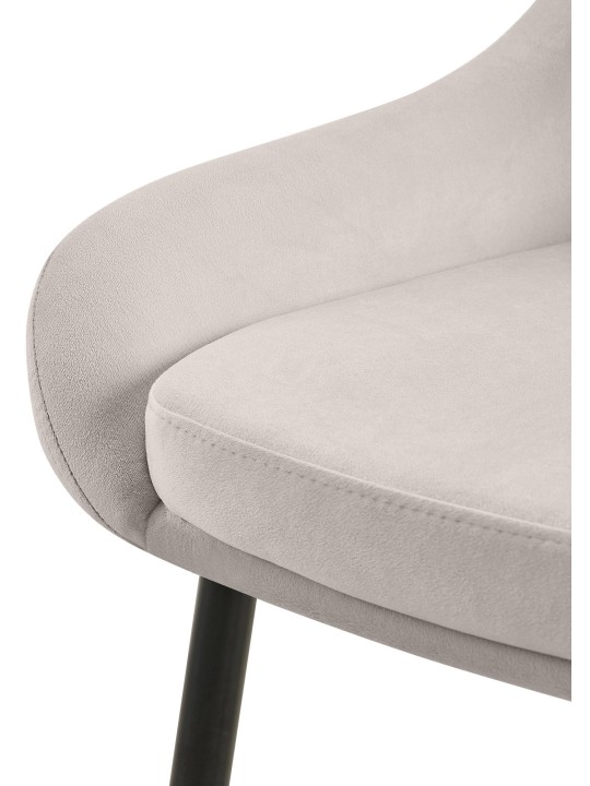 Conjunto de 2 cadeiras de jantar em veludo Elmira, cinza