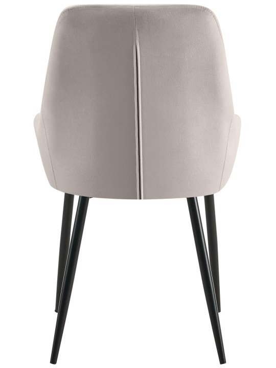 Conjunto de 2 cadeiras de jantar em veludo Elmira, cinza