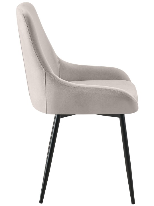 Conjunto de 2 cadeiras de jantar em veludo Elmira, cinza