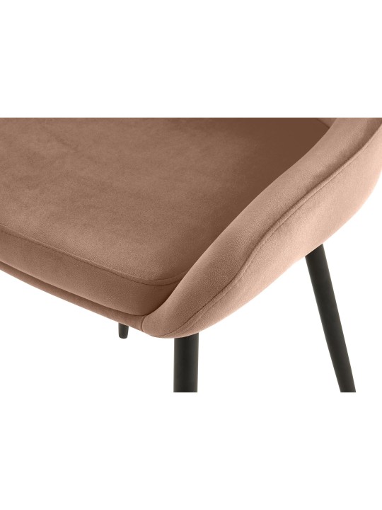 Conjunto de 2 cadeiras de jantar em veludo Elmira, castanho