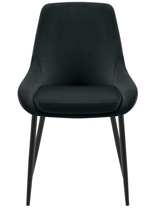 Conjunto de 2 cadeiras de jantar em veludo Elmira, preto
