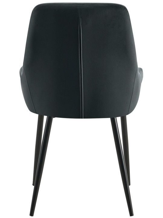 Conjunto de 2 cadeiras de jantar em veludo Elmira, preto