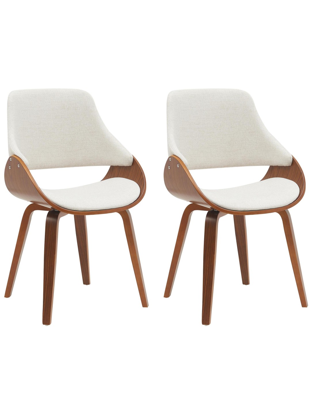 Conjunto de 2 cadeiras de jantar Vangale, nogueira/creme